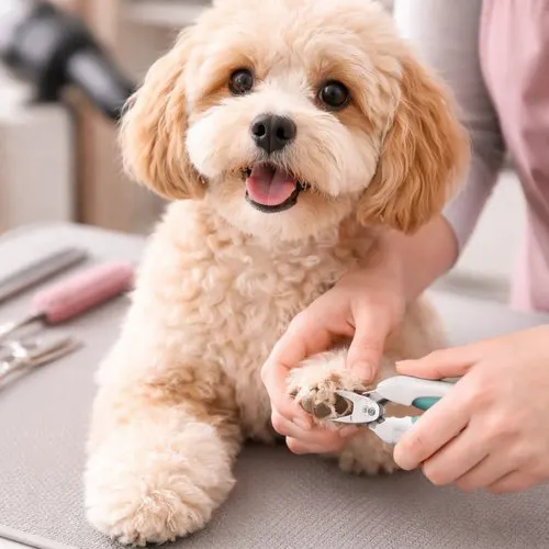 Dog nail clipping and hygiene tidy service Cardiff — paw pad trim and ear cleaning